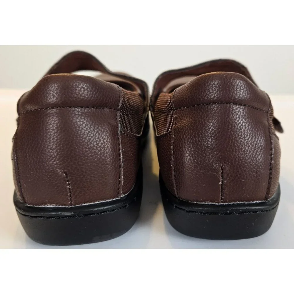 Oviaric Womens Brown Leather Mary Jane Shoes US 8.5 Comfort Sole Adj Strap - Picture 12 of 12